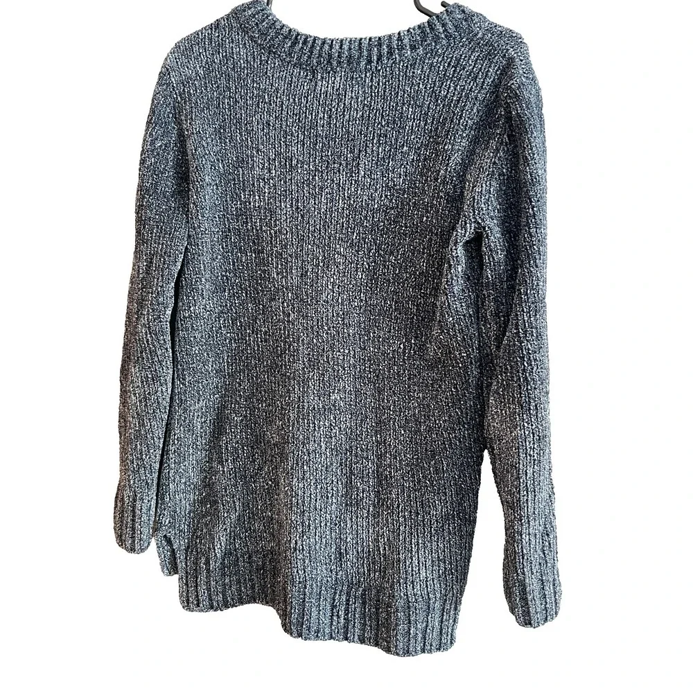 Orvis Ladies Chenille Tunic Sweater Heathered Blue Size Medium - Picture 2 of 8